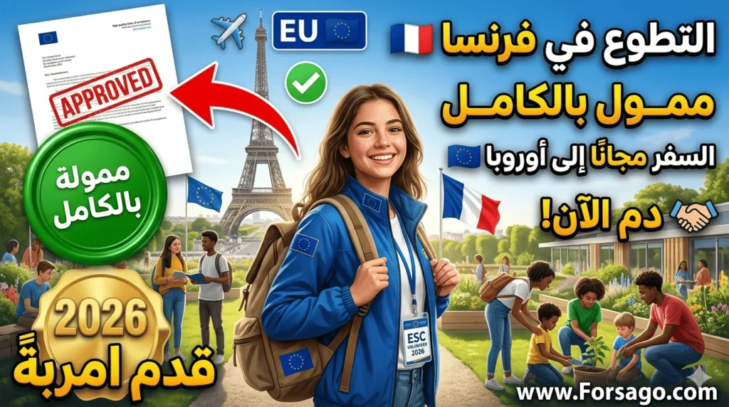 فرص تطوع ممولة بالكامل في فرنسا للشباب 2026