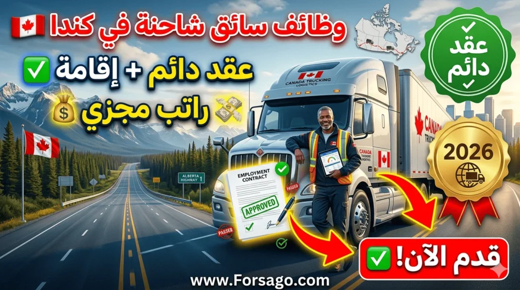 فرص عمل لسائقي الشاحنات في كندا: عقود دائمة 2026