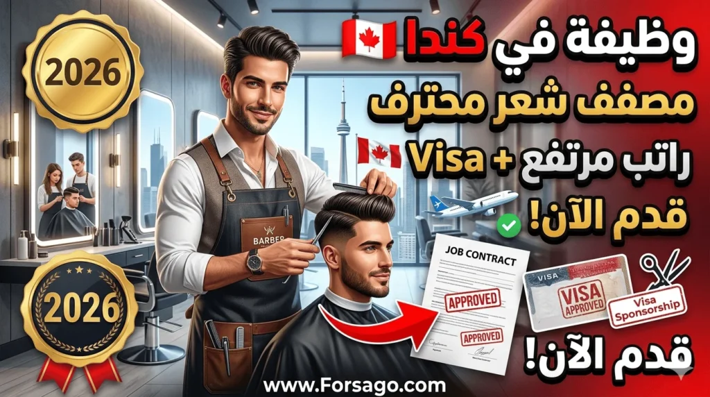 عقد عمل شامل الفيزا بكندا وظيفة مصفف شعر 2026