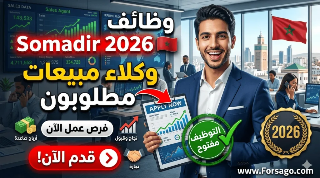 شركة Somadir تفتح باب الترشيح لتوظيف وكلاء مبيعات 2026