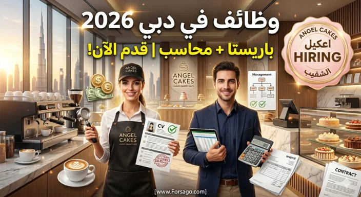 محل Angel Cakes بدبي يعلن عن وظائف باريستا ومحاسب 2026