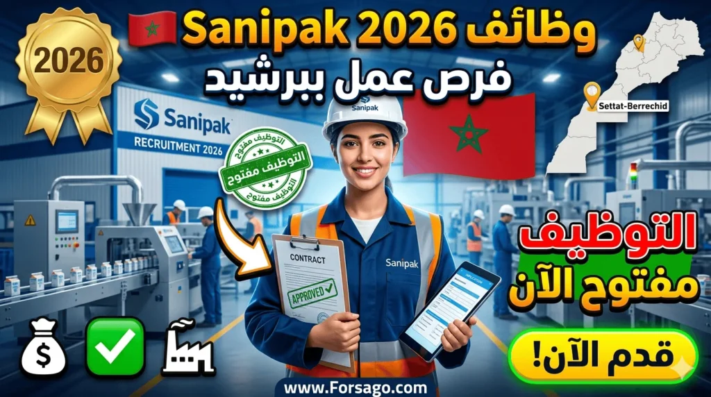إعلان توظيف صادر عن شركة Sanipak برشيد 2026