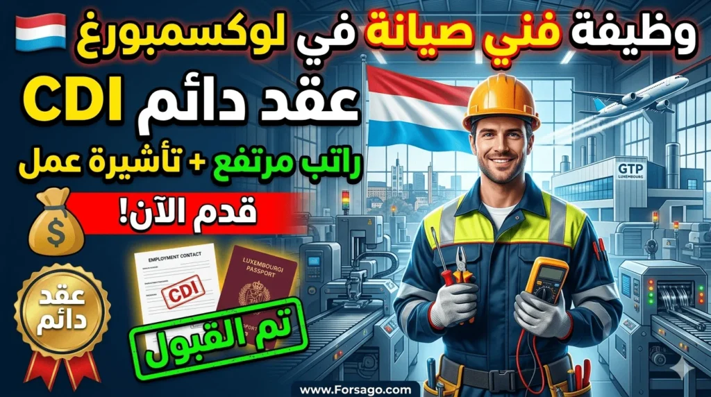 فرصة عمل: فني صيانة بعقد دائم (CDI) في لوكسمبورغ | GTP