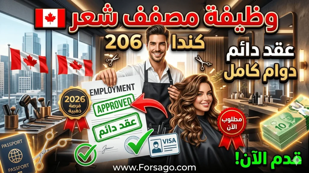 وظيفة مصفف شعر في كندا 2026: عقد دائم ودوام كامل