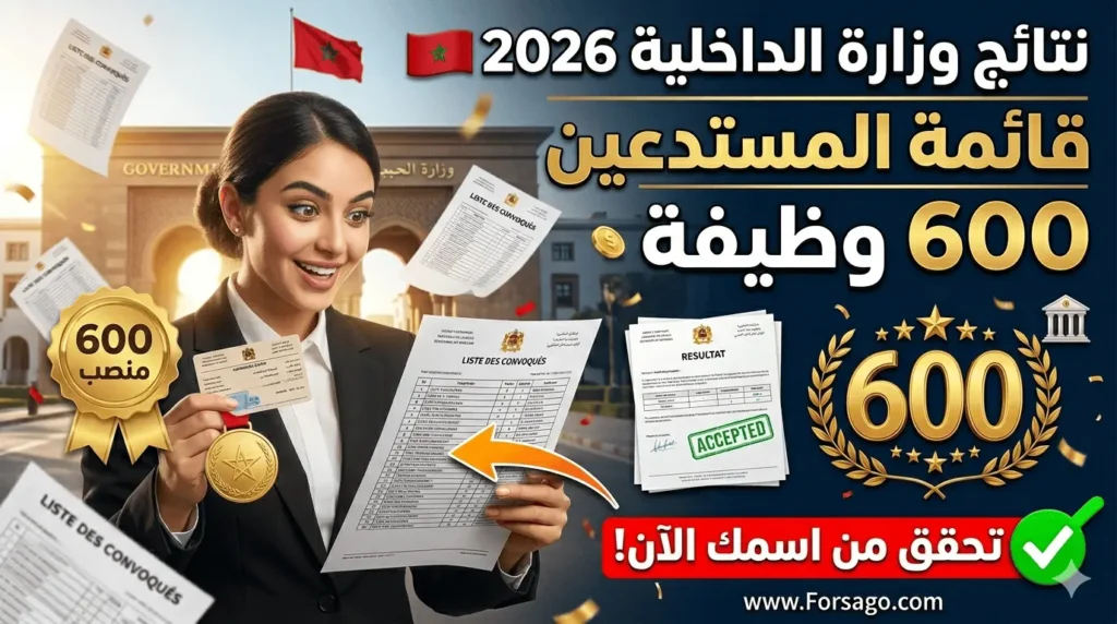 نتائج مباراة وزارة الداخلية 2026 قائمة المستدعين لـ 600 وظيفة
