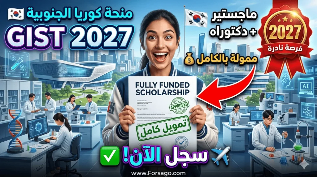 منحة GIST 2027 في كوريا الجنوبية: تمويل كامل للماجستير والدكتوراه
