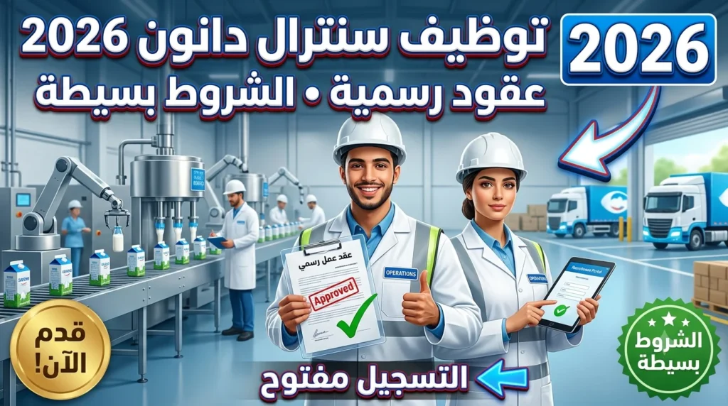 توظيف سنترال دانون 2026 – حملة واسعة بعقود رسمية وشروط بسيطة