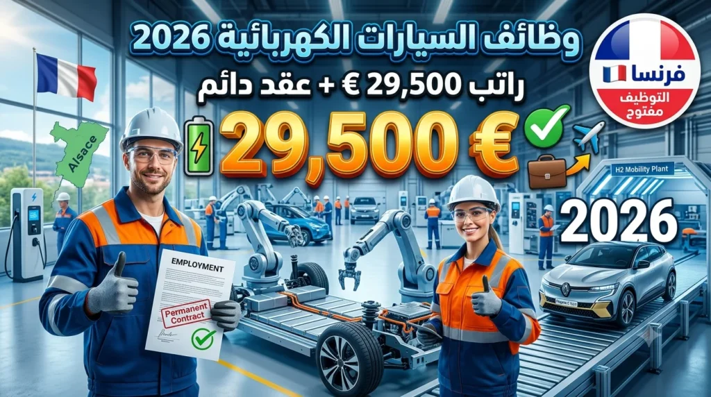 وظائف سيارات كهربائية في ألزاس 2026 – راتب 29,500 يورو + عقد دائم