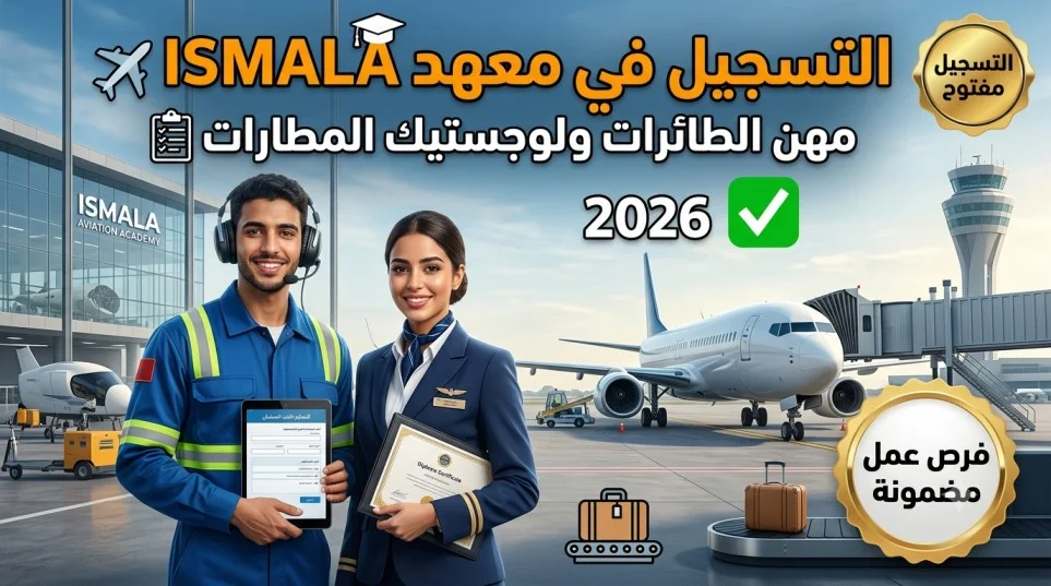التسجيل في معهد ISMALA 2026 | مهن الطائرات ولوجيستيك المطارات