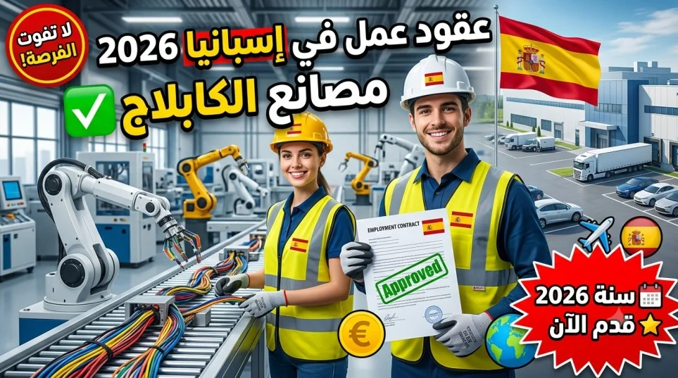 وظائف الكابلاج في إسبانيا 2026 – راتب 2000 يورو + تأشيرة + سكن