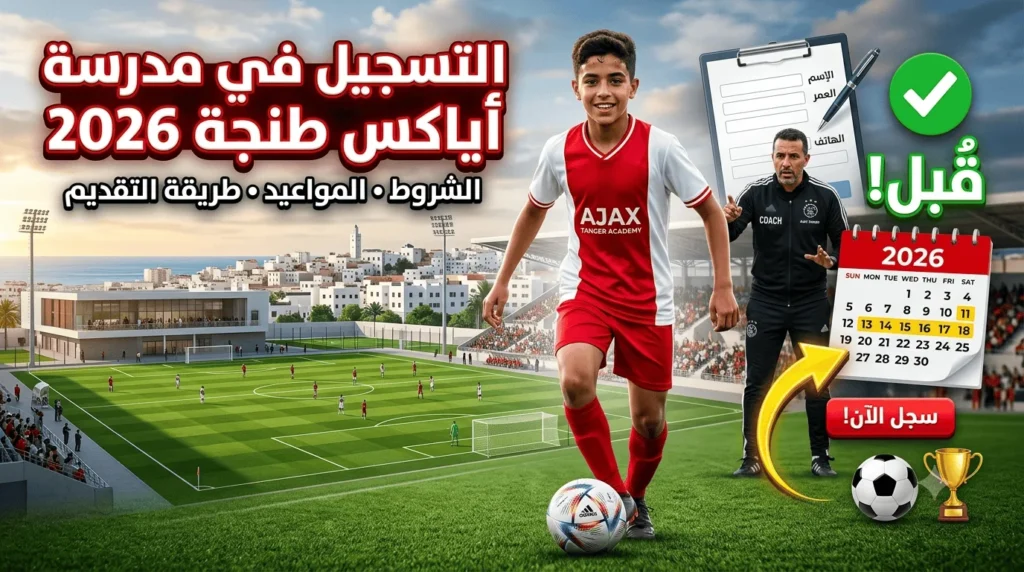 التسجيل في مدرسة أياكس طنجة لكرة القدم 2026: كل ما تريد معرفته عن الشروط والمواعيد وطريقة التقديم